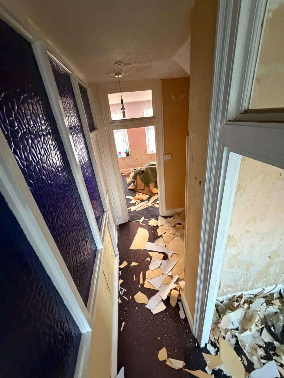 Hampden Square before works: hallway