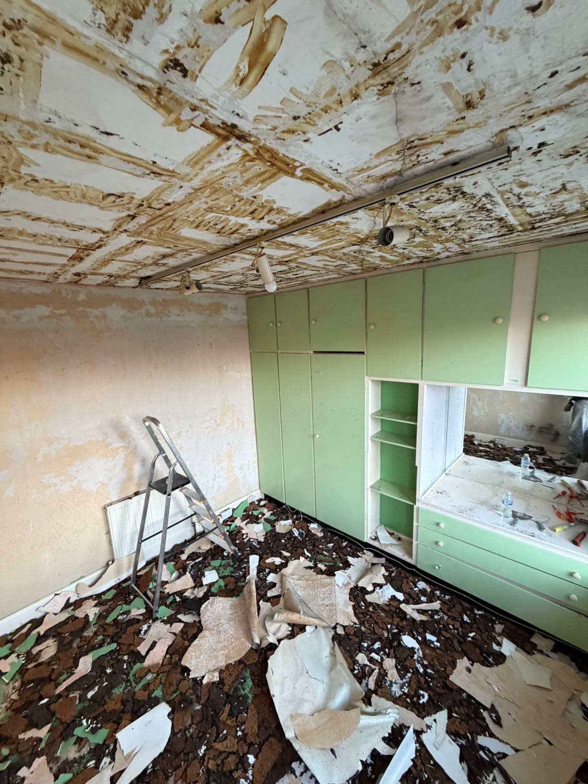 Hampden Square before works: bedroom and fitted units